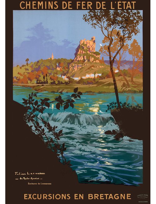 Affiche Bretagne La Roche-Maurice par Julien Lacaze Affiche Bretagne La Roche-Maurice par Julien Lacaze