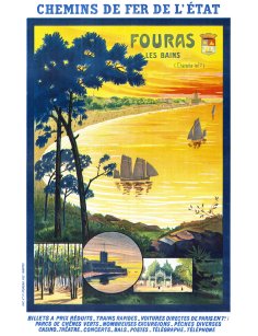 Affiche Fouras les Bains, presqu'île verte, par J. Perthuis