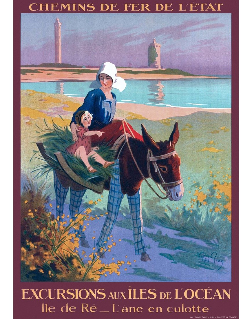 Affiche Île de Ré, l'Âne en Culotte, par René Péan