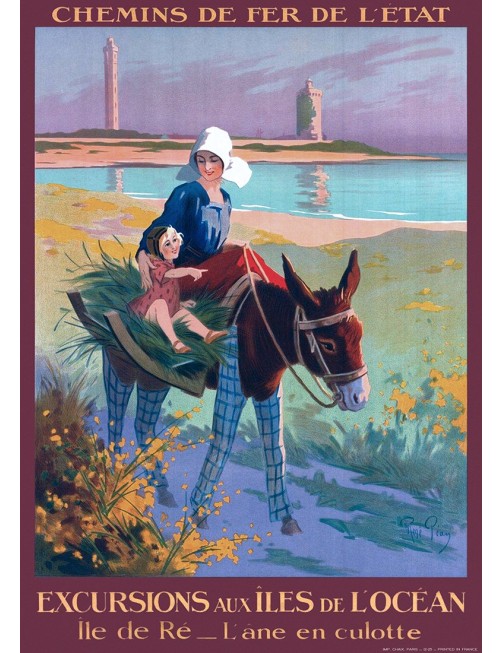 Affiche Île de Ré, l'Âne en Culotte, par René Péan