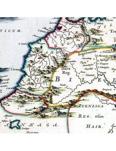 Détail de la région du Maroc sur carte Barbarie