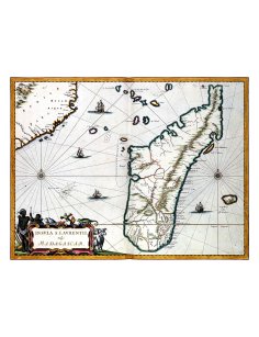 Carte ancienne Madagascar Île Saint-Laurent par Joan Blaeu
