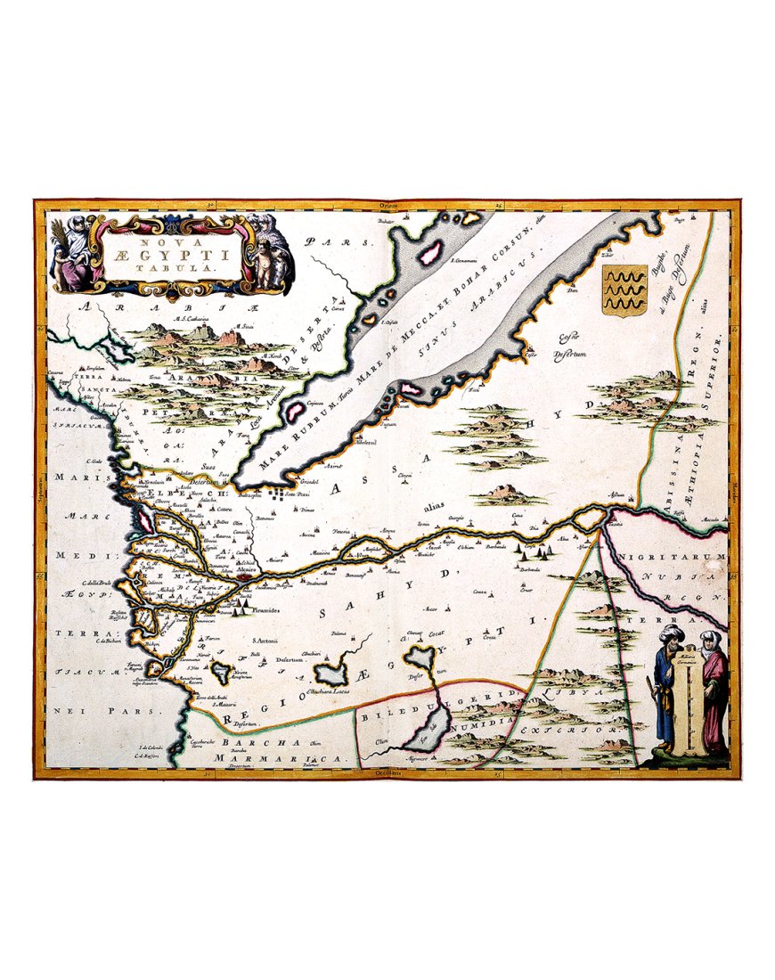 Carte ancienne Égypte Nil Mer Rouge par Joan Blaeu