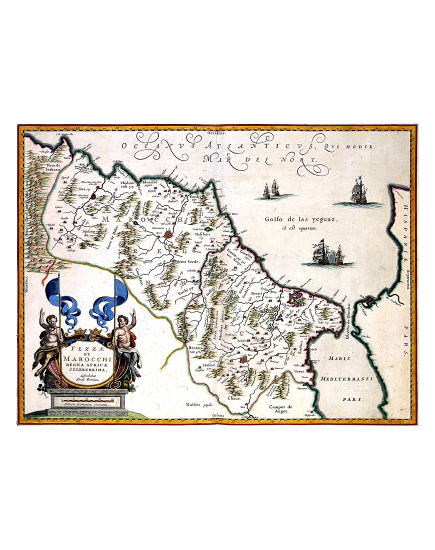 Carte ancienne Maroc Fès Atlantique par Willem Blaeu