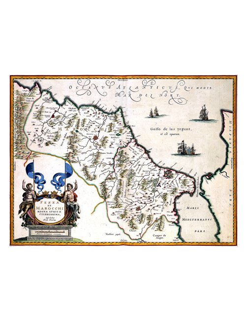 Carte ancienne Maroc Fès Atlantique par Willem Blaeu