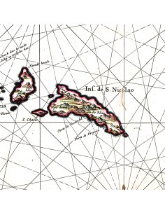 Détail de l'Île de St Nicolao sur la carte du Cap Vert