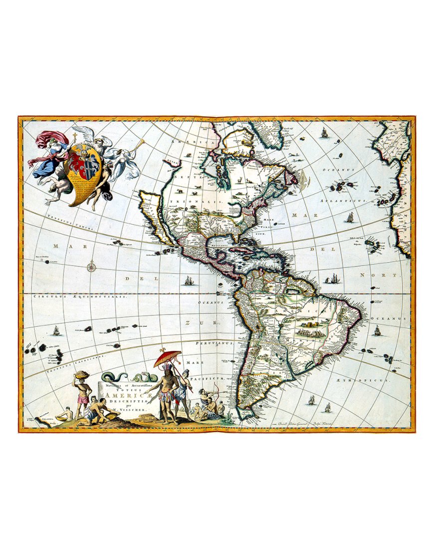 Carte ancienne Amérique Nouveau Monde par Nicolaes Visscher