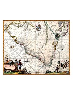 Carte ancienne Brésil, Amazone, par Willem Blaeu