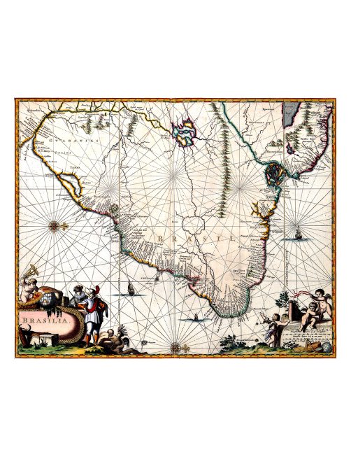 Carte ancienne Brésil, Amazone, par Willem Blaeu