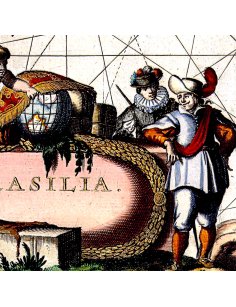 Détail du cartouche ornemental de la carte du Brésil