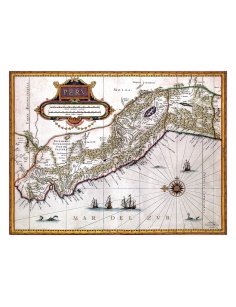 Carte ancienne Pérou Empire Inca par Willem Blaeu