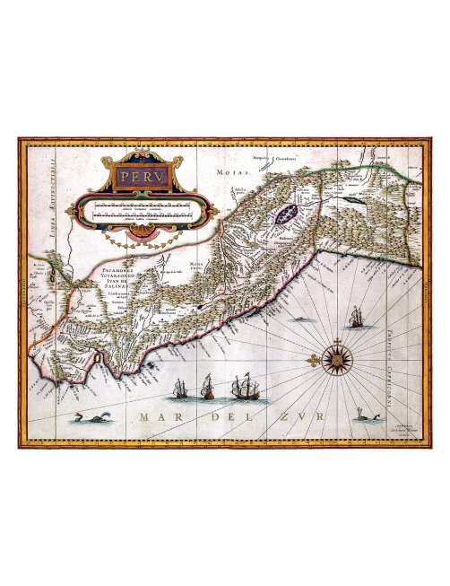 Carte ancienne Pérou Empire Inca par Willem Blaeu