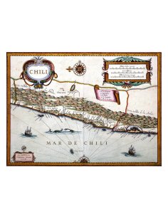 Carte ancienne Chili Andes Pacifique par Willem Blaeu