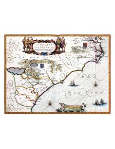 Carte ancienne Virginie Amérique du Nord par Willem Blaeu