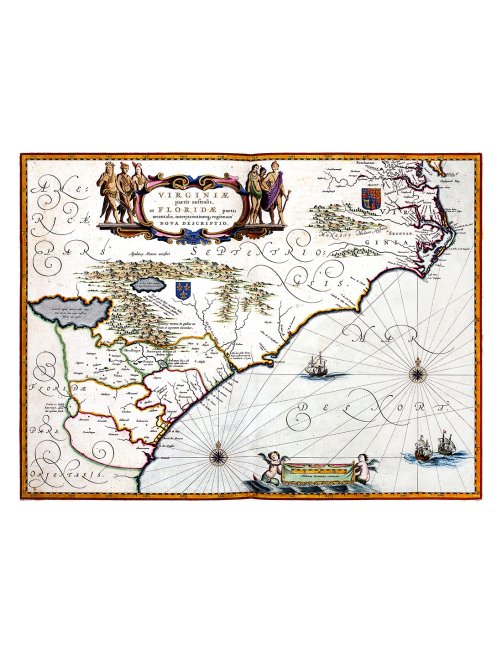 Carte ancienne Virginie Amérique du Nord par Willem Blaeu