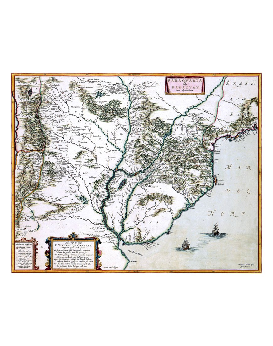 Carte ancienne Paraguay Uruguay par Joan Blaeu 1662