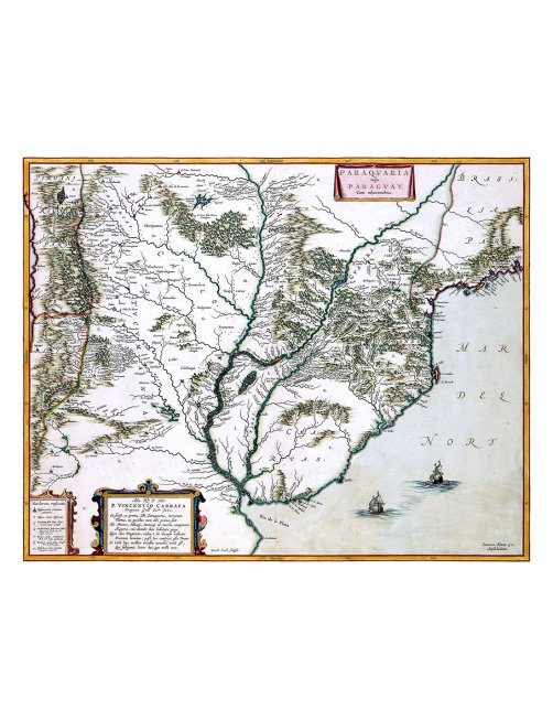 Carte ancienne Paraguay Uruguay par Joan Blaeu 1662 Carte ancienne Paraguay Uruguay par Joan Blaeu 1662