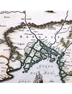 Détail de la région du Bengale sur la carte Moghol