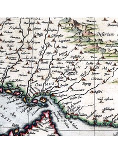 Détail région Bandar Abbas sur carte ancienne Perse