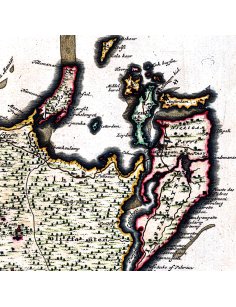Détail de la région de Jaffna sur la carte de Ceylan