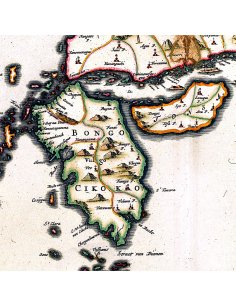 Détail des îles Kyushu et Shikoku sur la carte du Japon