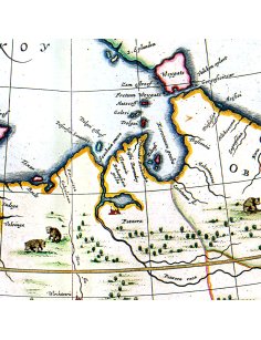 Détail des côtes baltes sur la carte de Russie
