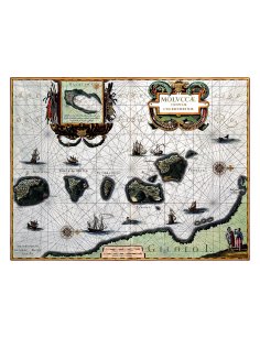 Carte ancienne Moluques Îles aux Épices par Willem Blaeu