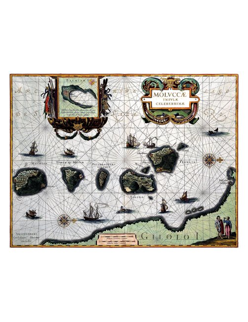 Carte ancienne Moluques Îles aux Épices par Willem Blaeu Carte ancienne Moluques Îles aux Épices par Willem Blaeu