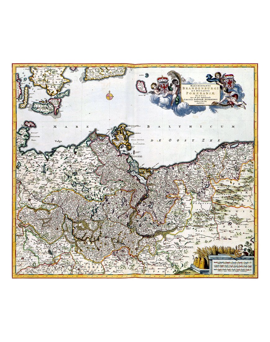 Carte ancienne Brandebourg Poméranie par Frederik de Wit