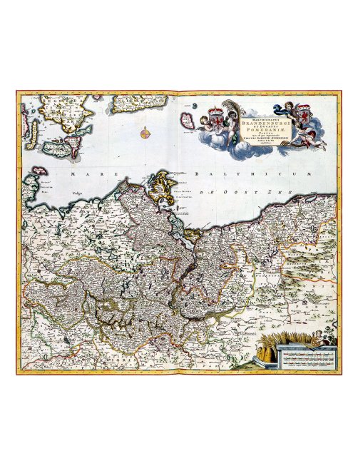Carte ancienne Brandebourg Poméranie par Frederik de Wit Carte ancienne Brandebourg Poméranie par Frederik de Wit