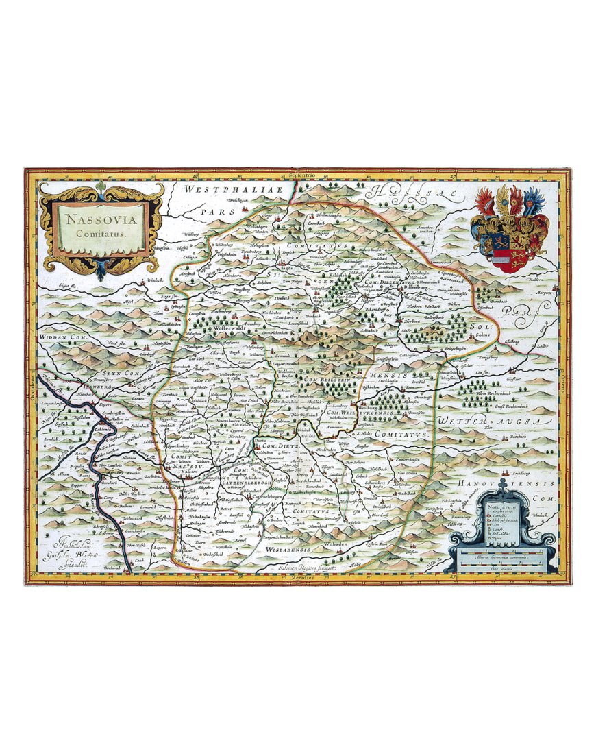 Carte ancienne Comté de Nassau par Willem Blaeu