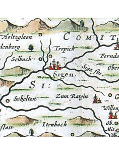 Détail de Siegen sur la carte du Comté de Nassau