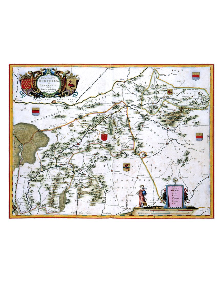 Carte ancienne Comté de Bentheim par Willem Blaeu