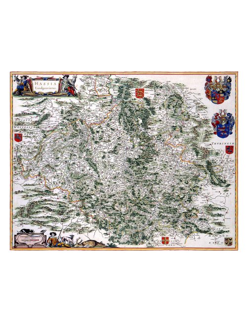 Carte ancienne Hesse Landgraviat par Joan Blaeu Carte ancienne Hesse Landgraviat par Joan Blaeu