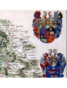 Détail des blasons et armoiries sur la carte de Hesse
