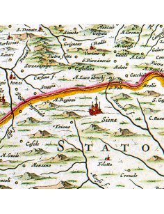 Détail de Sienne sur la carte de Toscane