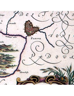 Détail de la région de Padoue sur la carte