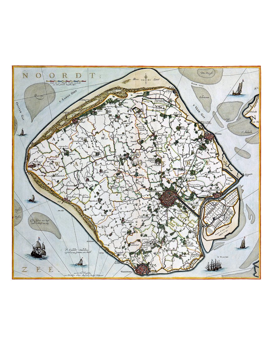 Carte ancienne Walcheren Zélande par Nicolaes Visscher