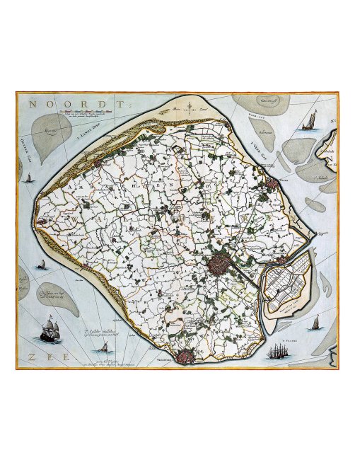Carte ancienne Walcheren Zélande par Nicolaes Visscher Carte ancienne Walcheren Zélande par Nicolaes Visscher