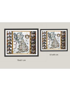 Tailles disponibles carte ancienne Grande-Bretagne 1645