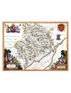 Carte ancienne Monmouthshire Pays de Galles par Joan Blaeu