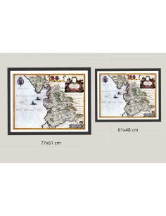 Carte ancienne Lancashire 1645 – présentation des 2 formats : 77×61 cm et 61×48 cm
