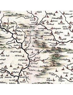 Détail de la région d’Otterburn – Carte ancienne du Northumberland par Blaeu