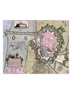 Plan ancien de Dunkerque vers 1700 – Vue complète de la ville et du port