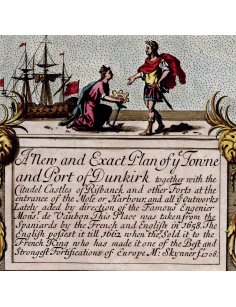 Détail du cartouche décoratif – Plan ancien de Dunkerque vers 1700