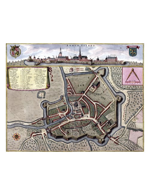 Plan ancien d’Armentières vers 1700 – Vue complète de la ville fortifiée
