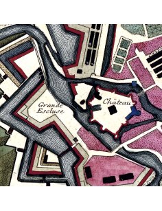 Détail du château et de la grande écluse – Plan ancien de Condé-sur-l’Escaut