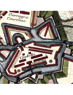 Détail du plan ancien de Valenciennes : citadelle fortifiée et ouvrages militaires, vers 1700.