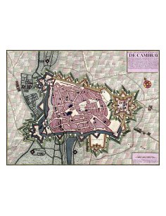 Plan ancien de Cambrai vers 1700 par Gaspar de Bailleul et Anna Beck