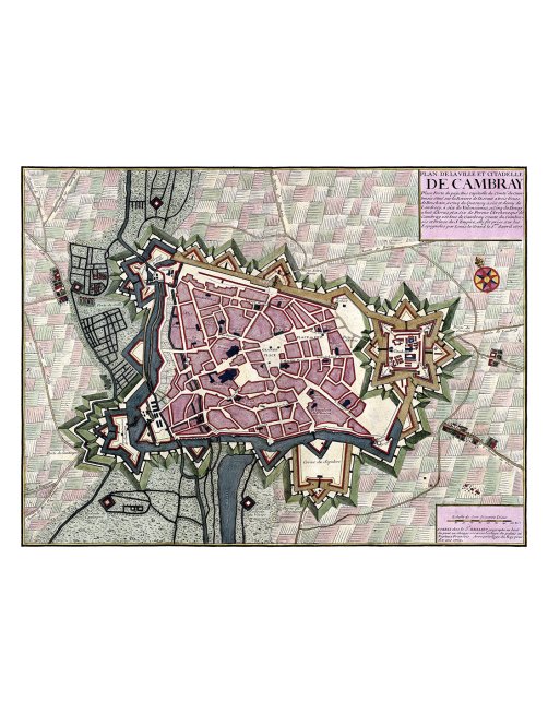 Plan ancien de Cambrai vers 1700 par Gaspar de Bailleul et Anna Beck Plan ancien de Cambrai vers 1700 par Gaspar de Bailleul et Anna Beck